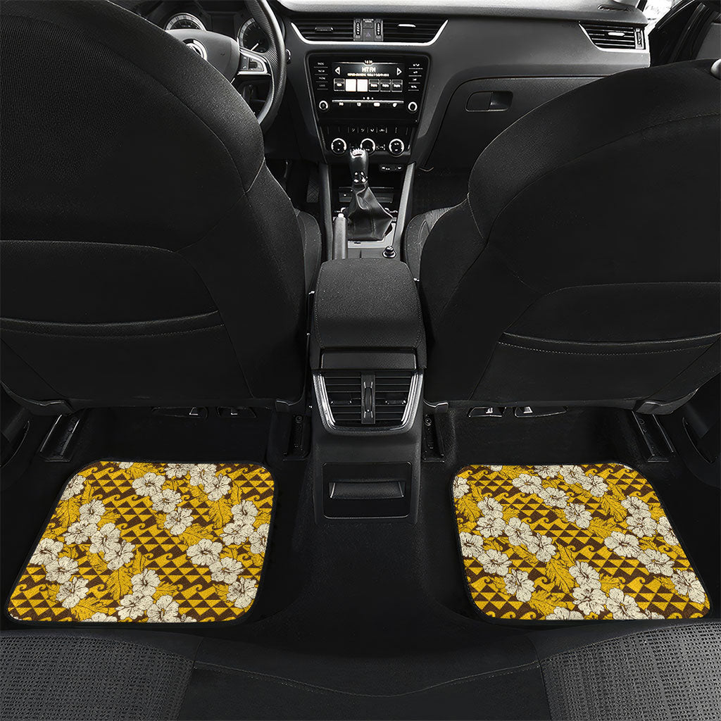 Hawaii Banana Seal Car Mats Ilio Holo I Ka Uaua Aloha DT05 Set 2pcs - Back Yellow - Polynesian Pride