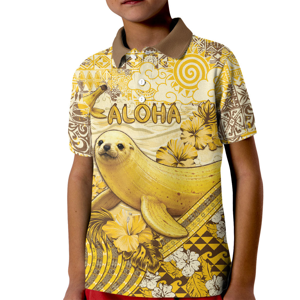 Hawaii Banana Seal Kid Polo Shirt Ilio Holo I Ka Uaua Aloha DT05 Kid Yellow - Polynesian Pride