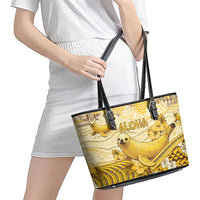 Hawaii Banana Seal Leather Tote Bag Ilio Holo I Ka Uaua Aloha DT05 - Polynesian Pride