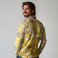 Hawaii Banana Seal Long Sleeve Polo Shirt Ilio Holo I Ka Uaua Aloha DT05 - Polynesian Pride