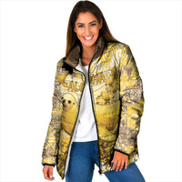Hawaii Banana Seal Padded Jacket Ilio Holo I Ka Uaua Aloha DT05 Women Yellow - Polynesian Pride