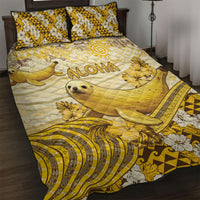 Hawaii Banana Seal Quilt Bed Set Ilio Holo I Ka Uaua Aloha DT05 Yellow - Polynesian Pride