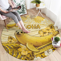 Hawaii Banana Seal Round Carpet Ilio Holo I Ka Uaua Aloha DT05 - Polynesian Pride
