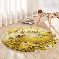 Hawaii Banana Seal Round Carpet Ilio Holo I Ka Uaua Aloha DT05 - Polynesian Pride