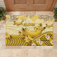 Hawaii Banana Seal Rubber Doormat Ilio Holo I Ka Uaua Aloha DT05 Yellow - Polynesian Pride