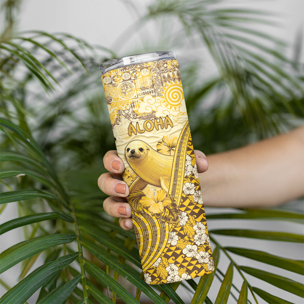 Hawaii Banana Seal Skinny Tumbler Ilio Holo I Ka Uaua Aloha DT05 - Polynesian Pride
