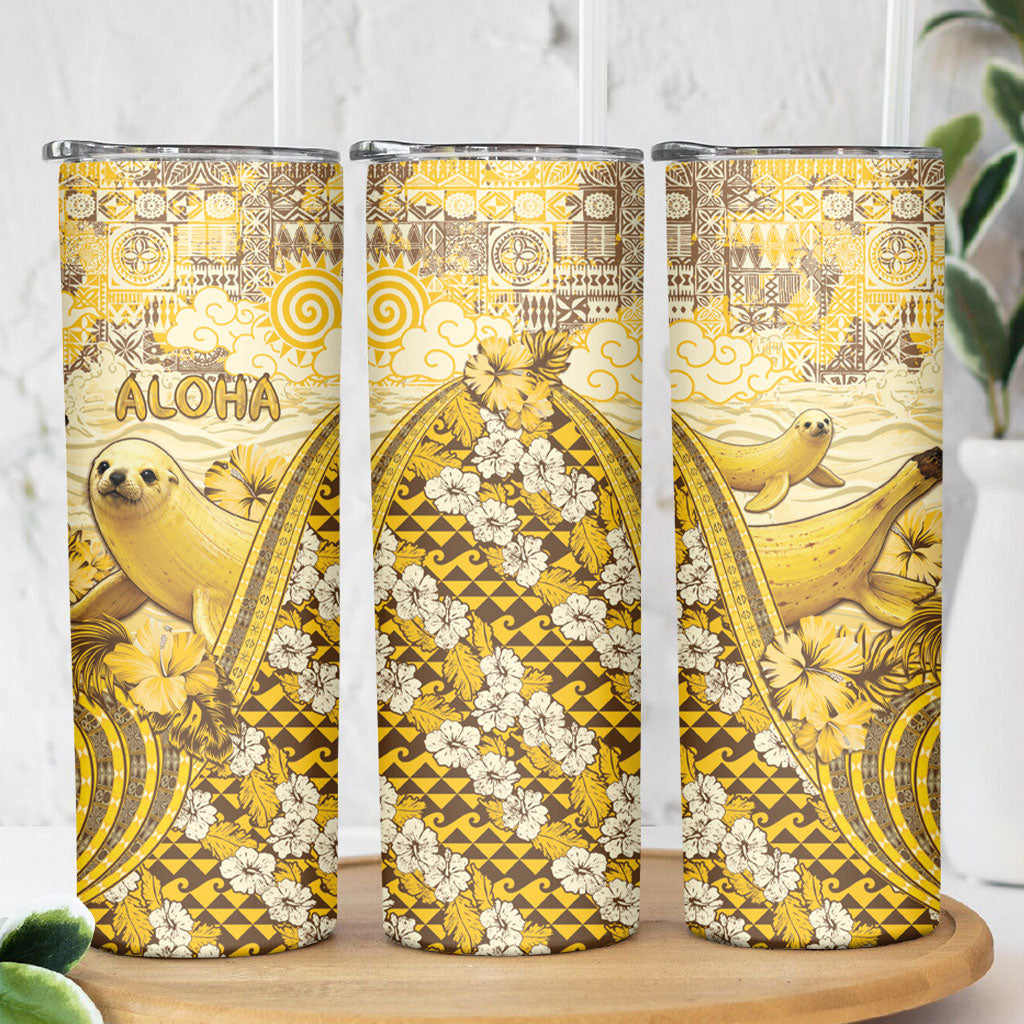 Hawaii Banana Seal Skinny Tumbler Ilio Holo I Ka Uaua Aloha DT05 - Polynesian Pride