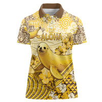 Hawaii Banana Seal Women Polo Shirt Ilio Holo I Ka Uaua Aloha DT05 Female Yellow - Polynesian Pride