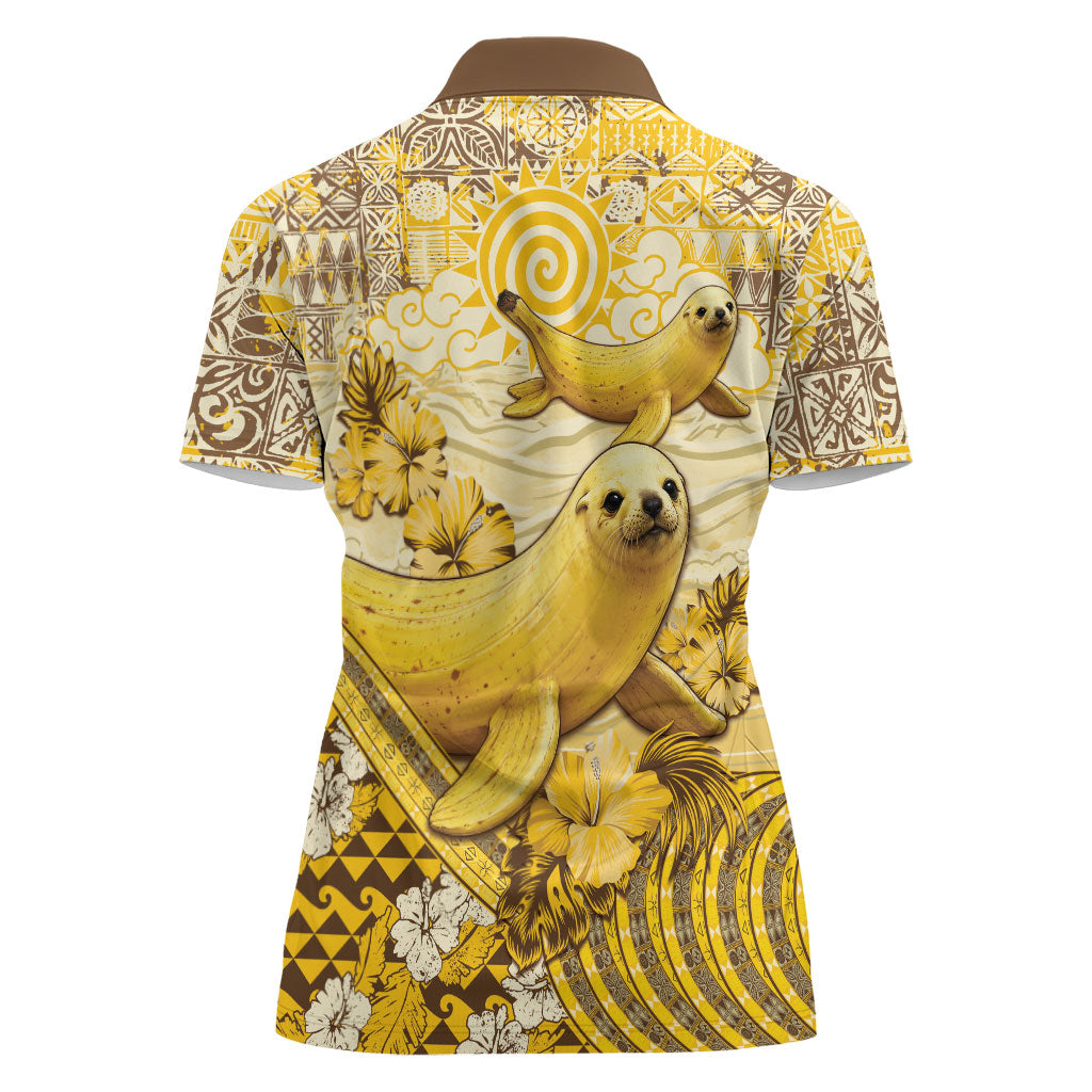 Hawaii Banana Seal Women Polo Shirt Ilio Holo I Ka Uaua Aloha DT05 - Polynesian Pride
