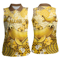 Hawaii Banana Seal Women Sleeveless Polo Shirt Ilio Holo I Ka Uaua Aloha DT05 - Polynesian Pride