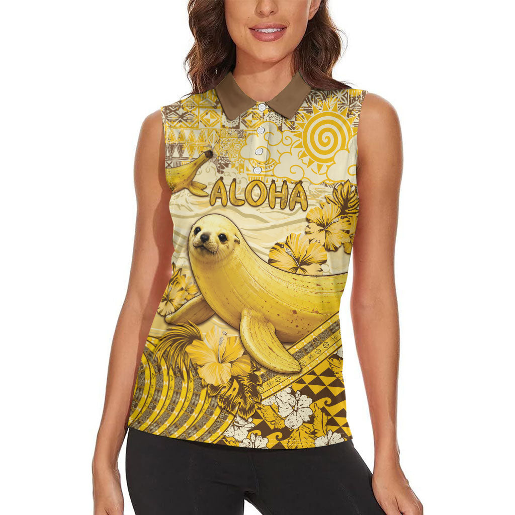 Hawaii Banana Seal Women Sleeveless Polo Shirt Ilio Holo I Ka Uaua Aloha DT05 - Polynesian Pride