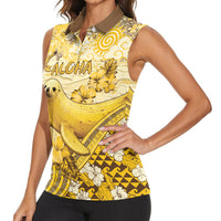 Hawaii Banana Seal Women Sleeveless Polo Shirt Ilio Holo I Ka Uaua Aloha DT05 - Polynesian Pride