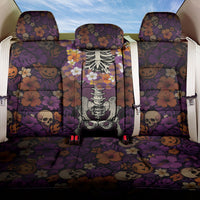 Hawaii Halloween Back Car Seat Cover Skeleton Bones Flower Lei Tropical Floral DT05 One Size Black - Polynesian Pride