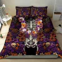 Hawaii Halloween Bedding Set Skeleton Bones Flower Lei Tropical Floral DT05 - Polynesian Pride
