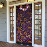 Hawaii Halloween Door Cover Skeleton Bones Flower Lei Tropical Floral DT05 - Polynesian Pride