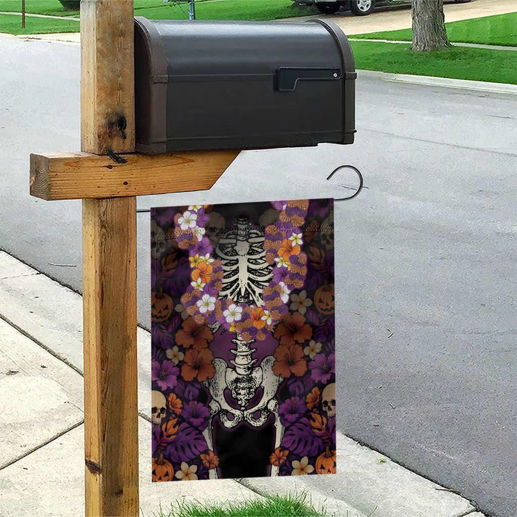 Hawaii Halloween Garden Flag Skeleton Bones Flower Lei Tropical Floral DT05 - Polynesian Pride