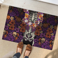 Hawaii Halloween Rubber Doormat Skeleton Bones Flower Lei Tropical Floral DT05 - Polynesian Pride