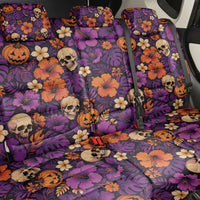 Hawaii Halloween Back Car Seat Cover Skeleton Pumpkin Hawaiian Flower Tribal DT05 - Polynesian Pride
