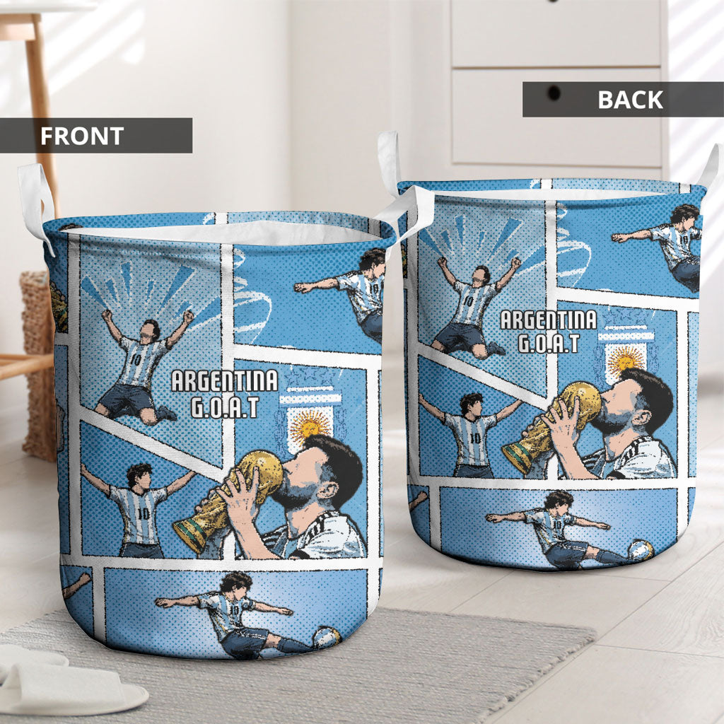 Argentina Football Laundry Basket Goat Comic Style Sun Of May DT05 - Polynesian Pride