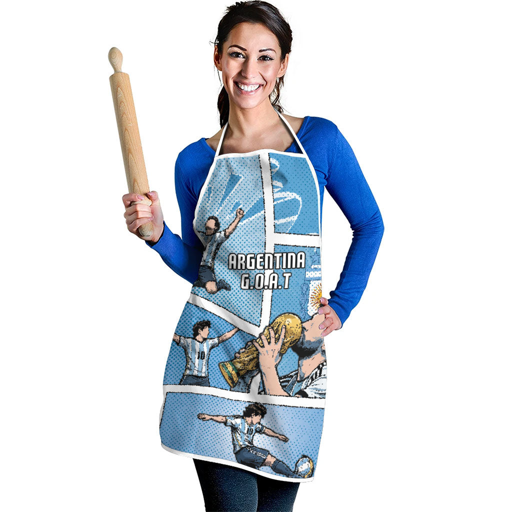 Argentina Football Apron Goat Comic Style Sun Of May DT05 - Polynesian Pride