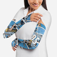 Custom Argentina Football Arm Sleeves Goat Comic Style Sun Of May DT05 - Polynesian Pride