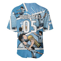 Custom Argentina Football Baseball Jersey Goat Comic Style Sun Of May DT05 - Polynesian Pride