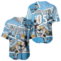 Custom Argentina Football Baseball Jersey Goat Comic Style Sun Of May DT05 - Polynesian Pride