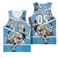 Custom Argentina Football Basketball Jersey Goat Comic Style Sun Of May DT05 - Polynesian Pride