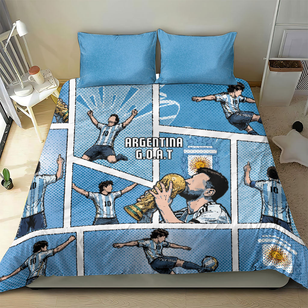 Argentina Football Bedding Set Goat Comic Style Sun Of May DT05 - Polynesian Pride