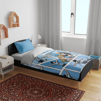 Argentina Football Bedding Set Goat Comic Style Sun Of May DT05 - Polynesian Pride