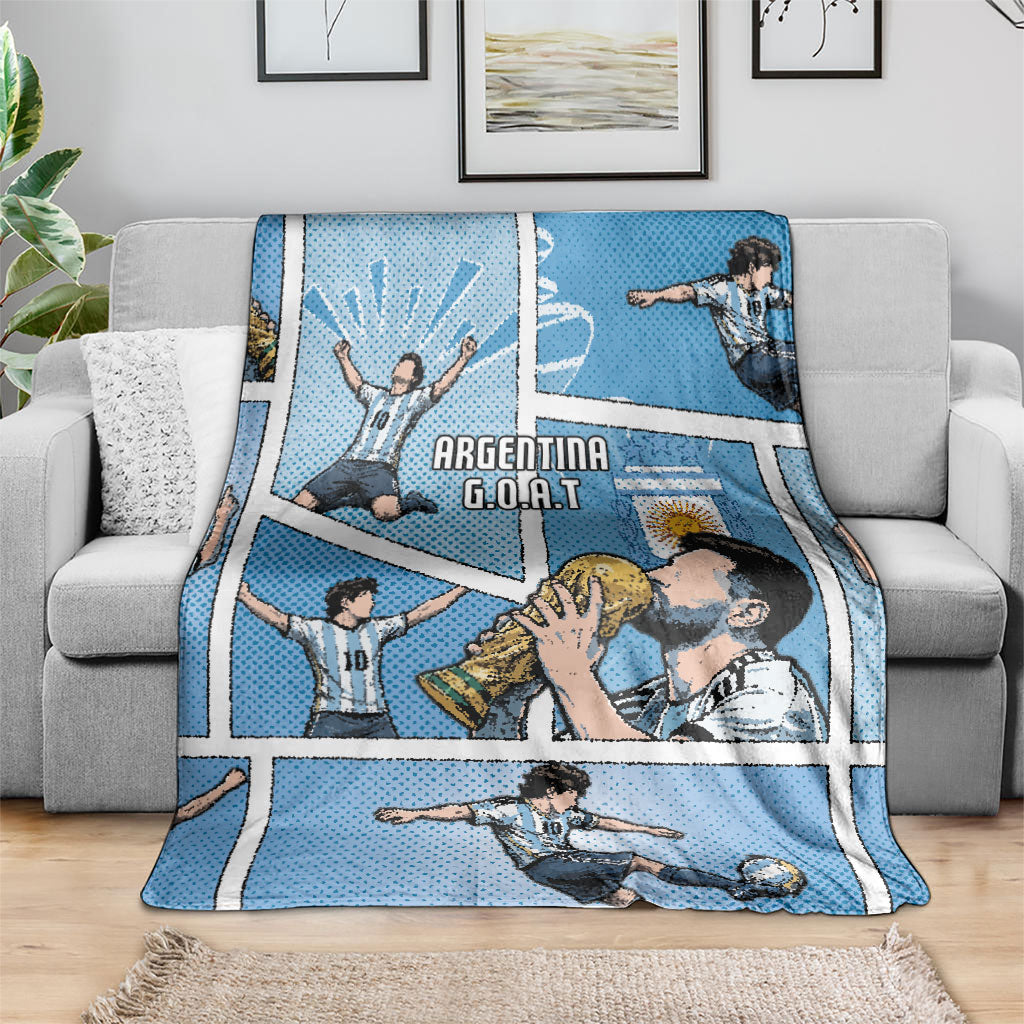 Argentina Football Blanket Goat Comic Style Sun Of May DT05 - Polynesian Pride