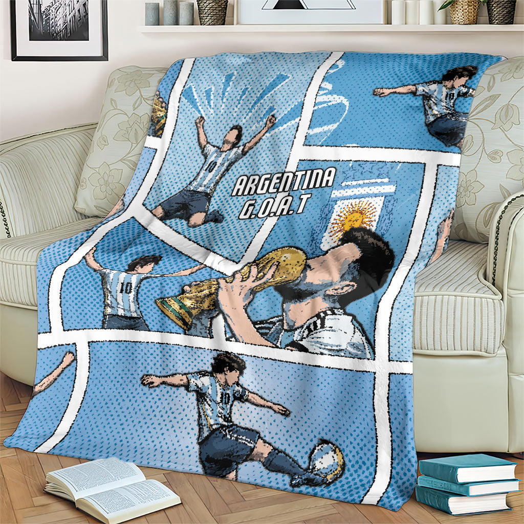 Argentina Football Blanket Goat Comic Style Sun Of May DT05 - Polynesian Pride