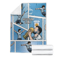 Argentina Football Blanket Goat Comic Style Sun Of May DT05 - Polynesian Pride