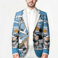 Custom Argentina Football Blazer Goat Comic Style Sun Of May DT05 - Polynesian Pride
