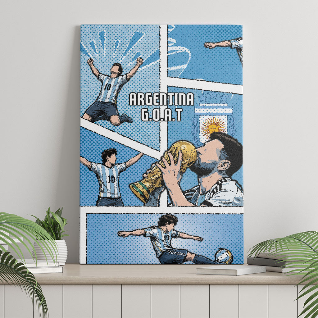 Argentina Football Canvas Wall Art Goat Comic Style Sun Of May DT05 - Polynesian Pride