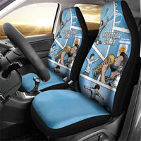 Argentina Football Car Seat Cover Goat Comic Style Sun Of May DT05 - Polynesian Pride