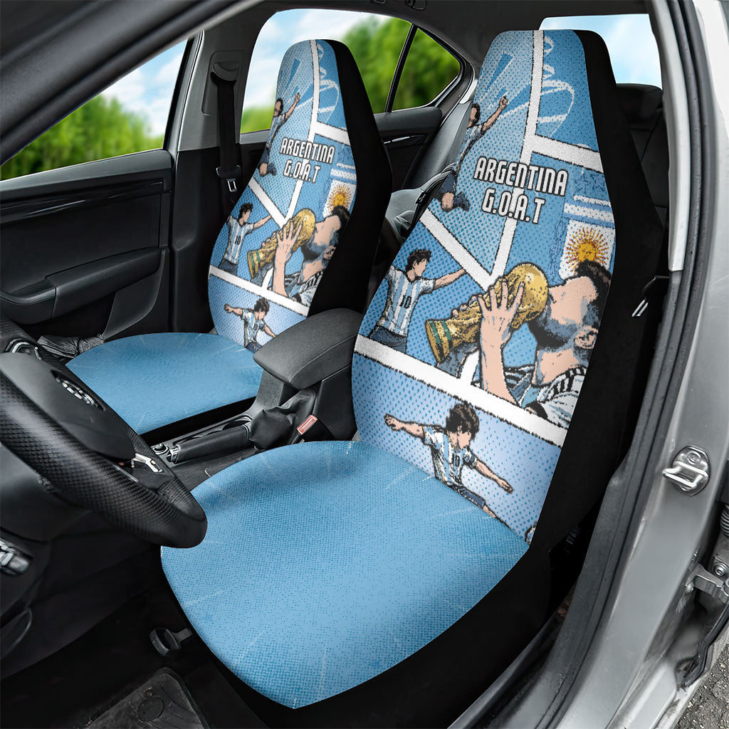 Argentina Football Car Seat Cover Goat Comic Style Sun Of May DT05 - Polynesian Pride