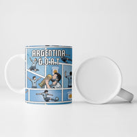 Custom Argentina Football Ceramic Mug Goat Comic Style Sun Of May DT05 - Polynesian Pride