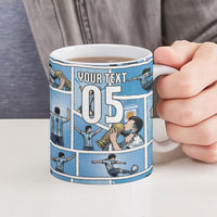 Custom Argentina Football Ceramic Mug Goat Comic Style Sun Of May DT05 - Polynesian Pride
