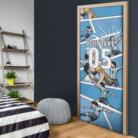 Custom Argentina Football Door Cover Goat Comic Style Sun Of May DT05 - Polynesian Pride