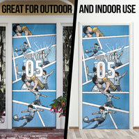 Custom Argentina Football Door Cover Goat Comic Style Sun Of May DT05 - Polynesian Pride