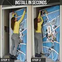 Custom Argentina Football Door Cover Goat Comic Style Sun Of May DT05 - Polynesian Pride