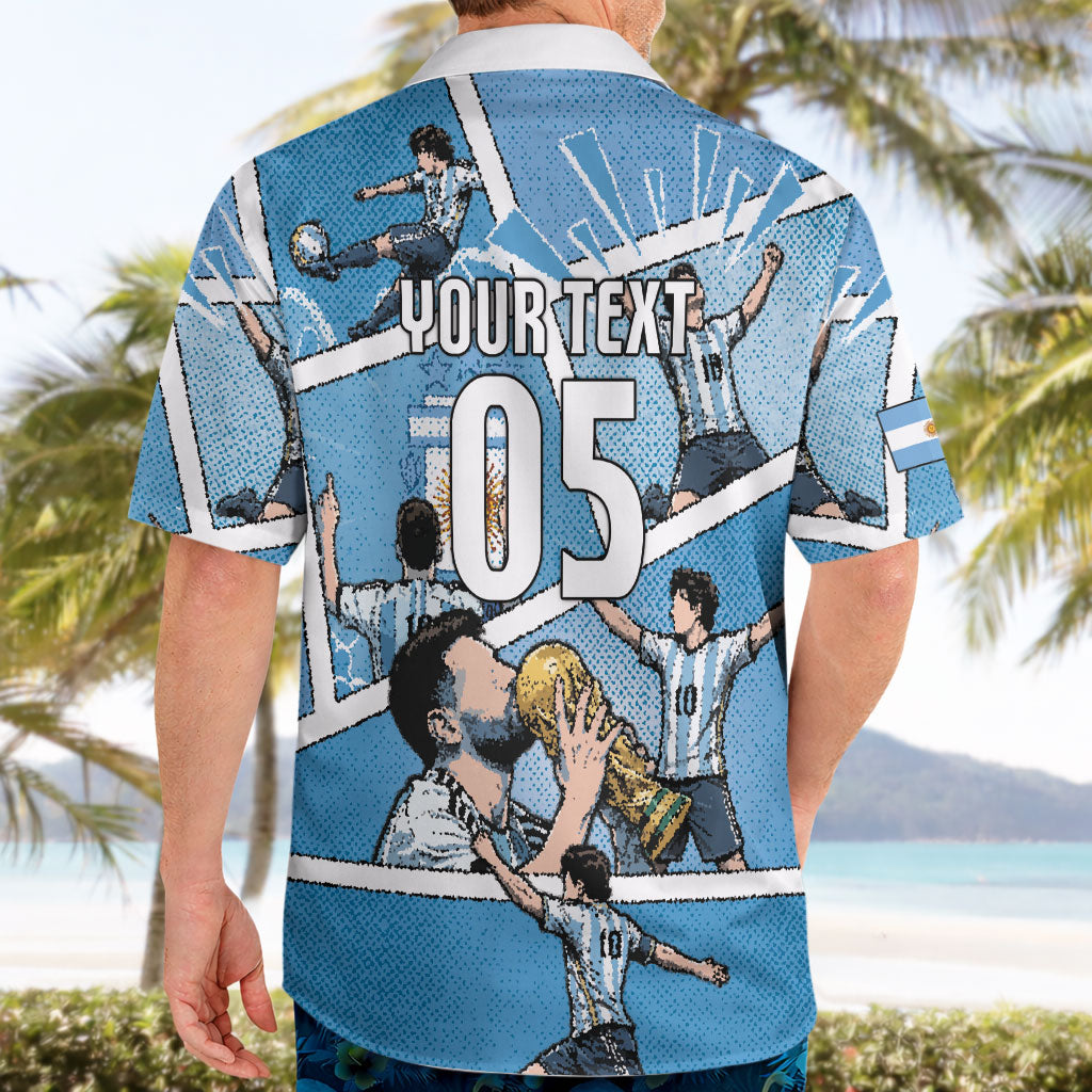 Custom Argentina Football Hawaiian Shirt Goat Comic Style Sun Of May DT05 - Polynesian Pride