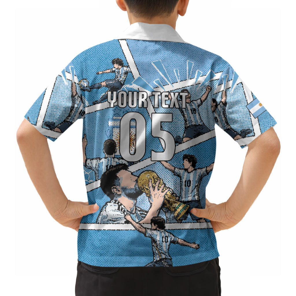 Custom Argentina Football Hawaiian Shirt Goat Comic Style Sun Of May DT05 - Polynesian Pride