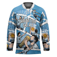 Custom Argentina Football Hockey Jersey Goat Comic Style Sun Of May DT05 Unisex Blue - Polynesian Pride
