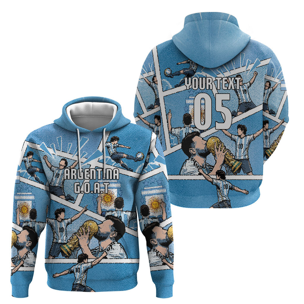 Custom Argentina Football Hoodie Goat Comic Style Sun Of May DT05 - Polynesian Pride