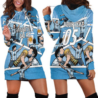 Custom Argentina Football Hoodie Dress Goat Comic Style Sun Of May DT05 - Polynesian Pride