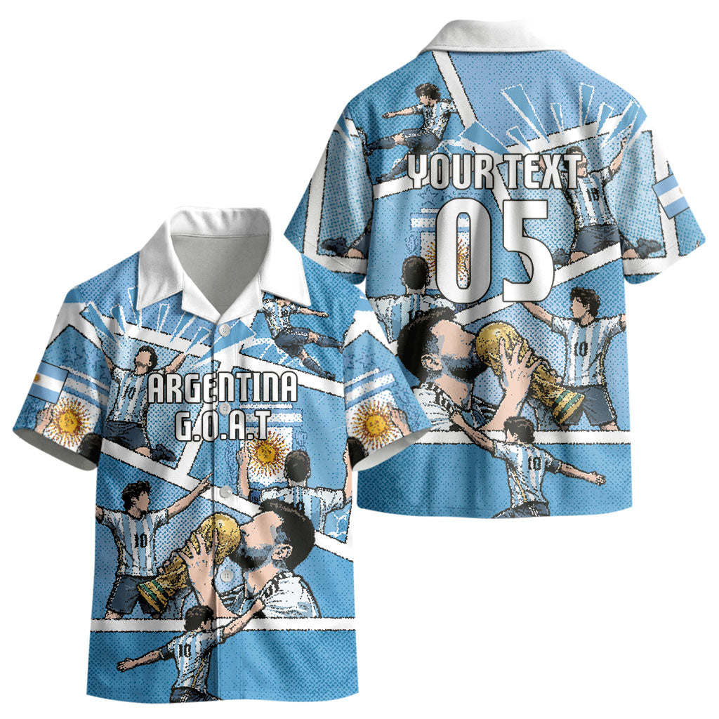 Custom Argentina Football Kid Hawaiian Shirt Goat Comic Style Sun Of May DT05 - Polynesian Pride