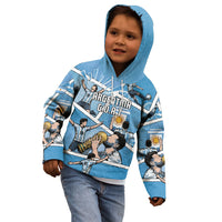 Custom Argentina Football Kid Hoodie Goat Comic Style Sun Of May DT05 - Polynesian Pride