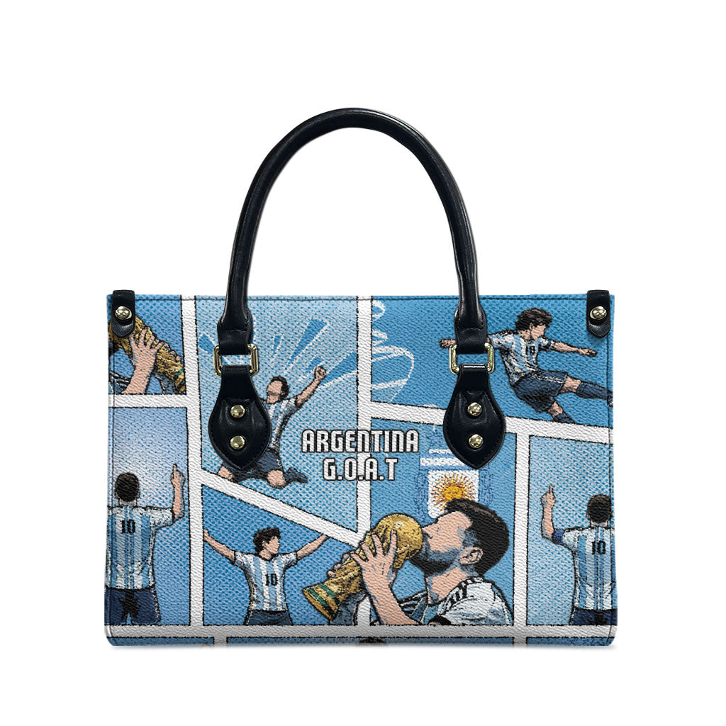 Argentina Football Leather Bag Goat Comic Style Sun Of May DT05 - Polynesian Pride